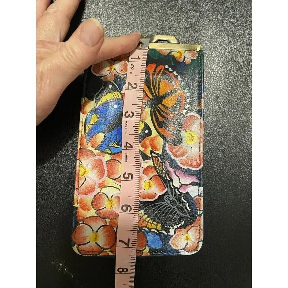 Sharif Butterfly Flower Phone Case Hand Painted Artistic Expressions Leather